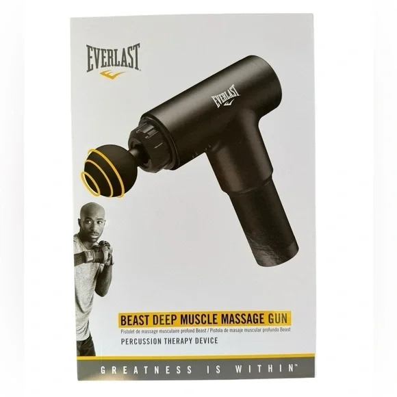NEW Everlast Beast 6-Speed Rechargeable Electric Muscle Massage Gun Machine NIB - Picture 3 of 5